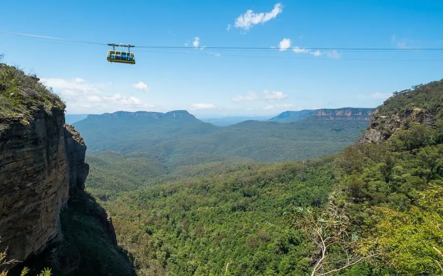 The Scenic Cableway cabin above the Jamison Valley